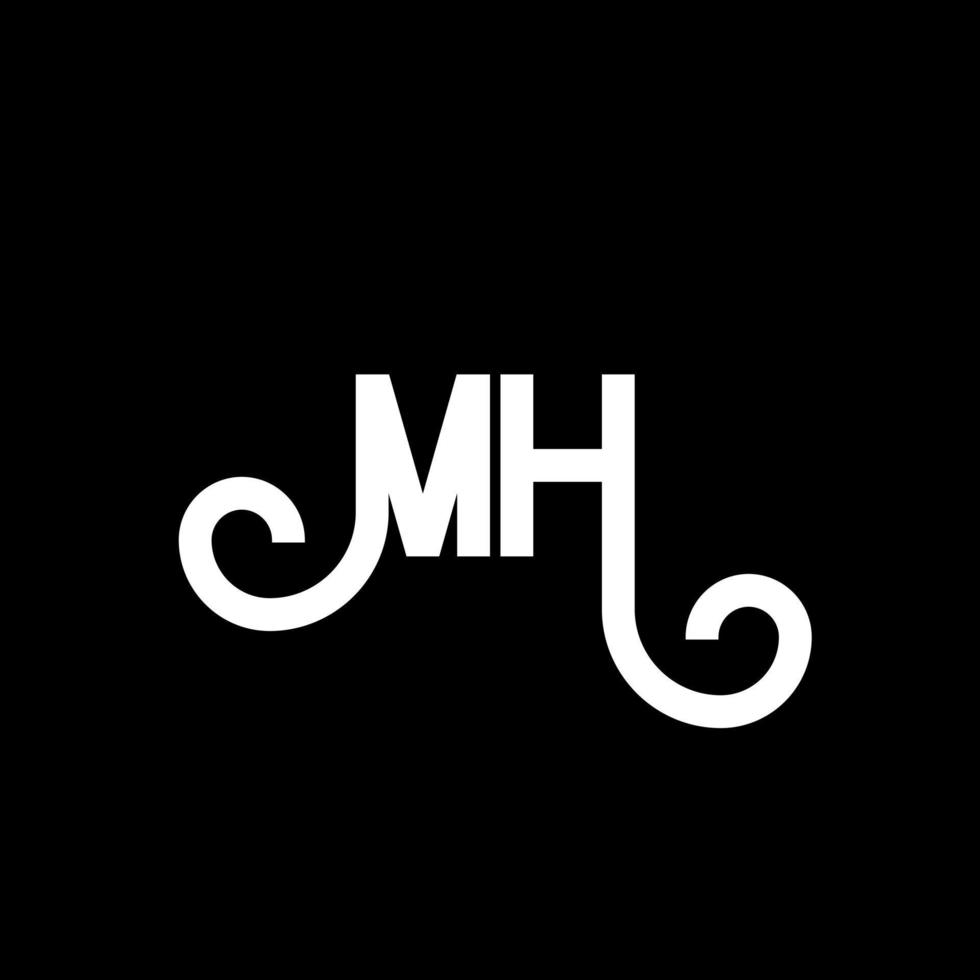 design de logotipo de letra mh. letras iniciais mh ícone do logotipo. modelo de design de logotipo mínimo de letra abstrata mh. vetor de design de letra mh com cores pretas. logotipo mh