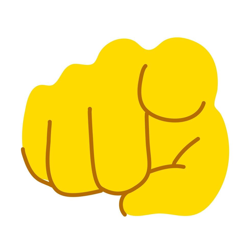 mão amarela mostrando o vetor de símbolo