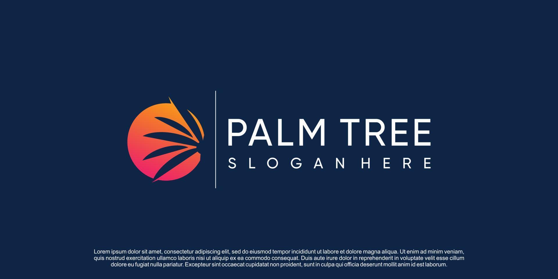vetor de design de logotipo de palma com conceito criativo simples e único