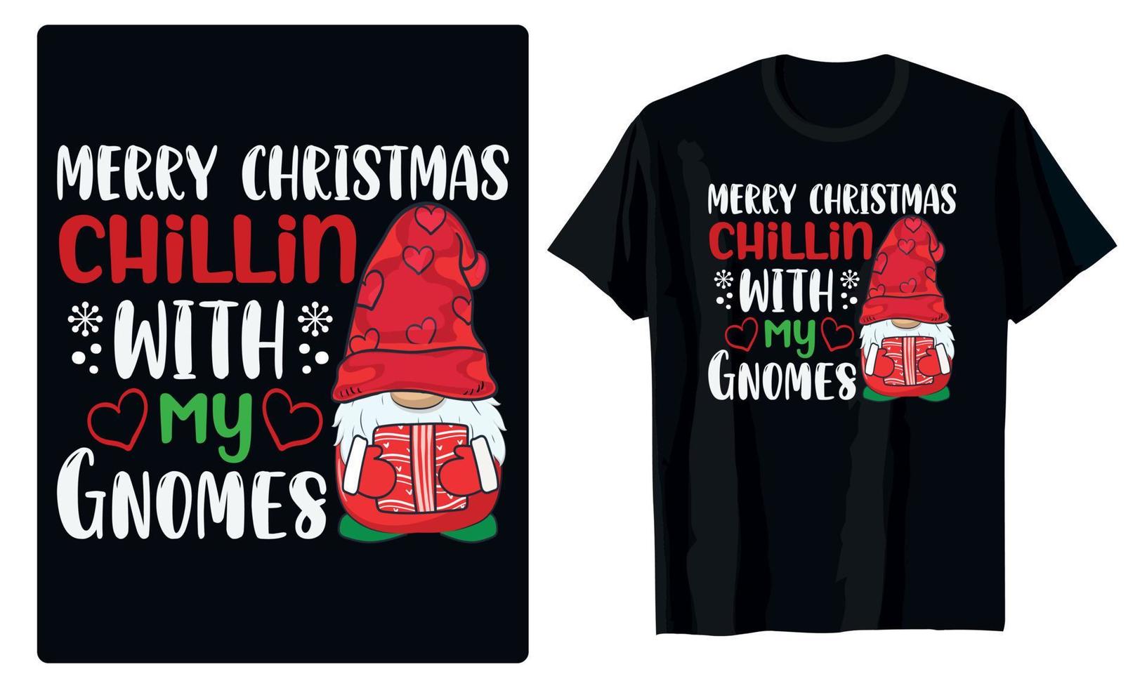 feliz natal gnomos designs para t-shirt, banner, cartões, decoração, caneca, etc vetor