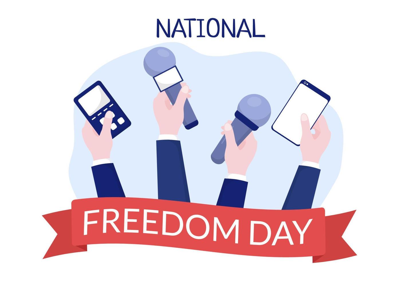 modelo de dia da liberdade nacional ilustração plana desenhada à mão com bandeira americana e mãos quebrando um design de algema vetor