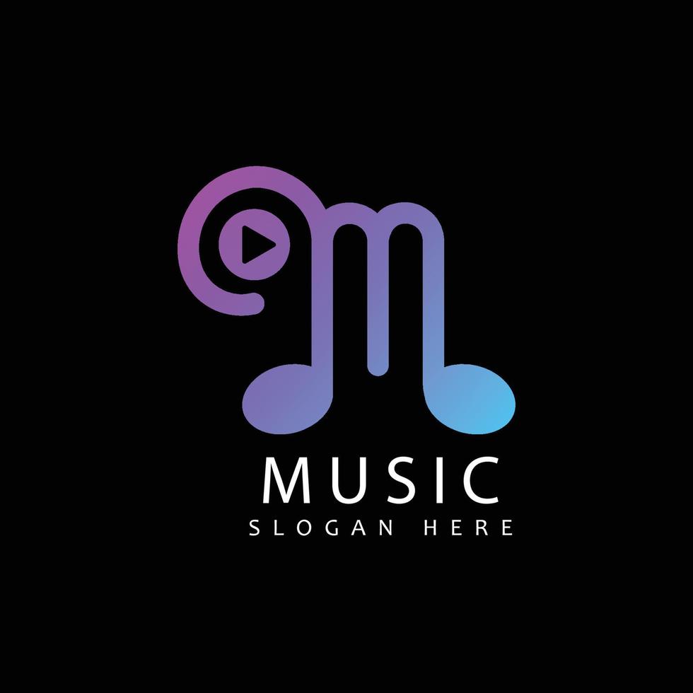 vetor de ícone de logotipo de música