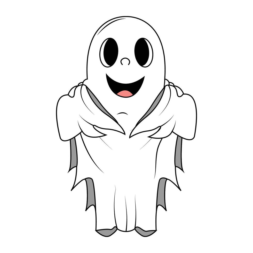 ilustração de desenho animado de fantasma fofo vetor