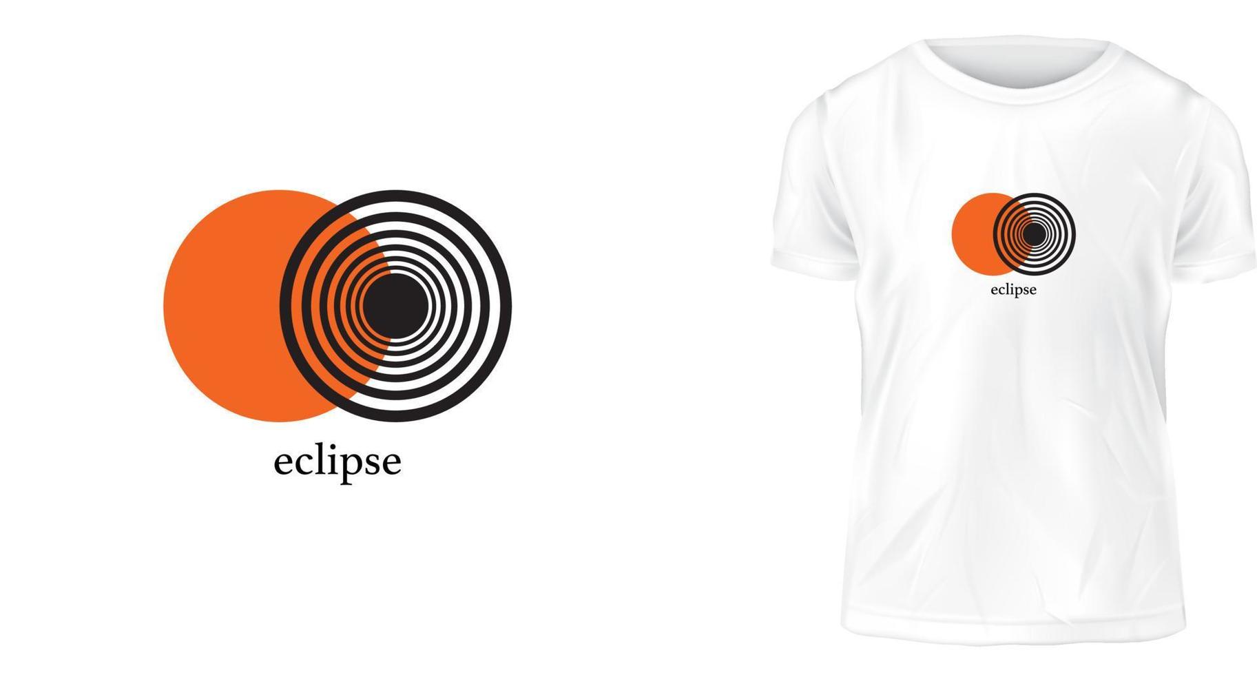 conceito de design de camiseta, eclipse vetor