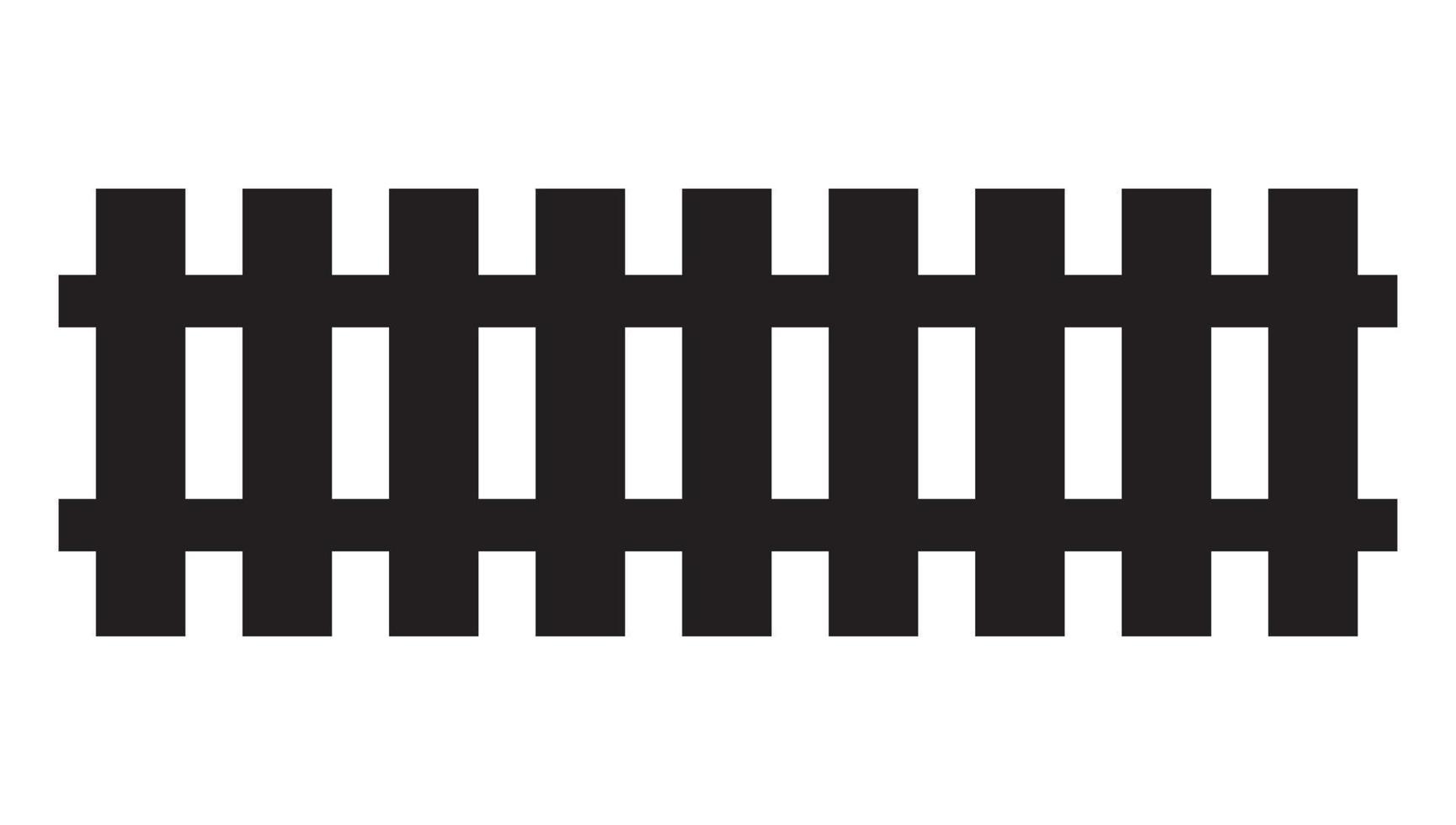 ilustração de cerca de madeira isolada no fundo branco. silhuetas de cor preta de cercas. vetor