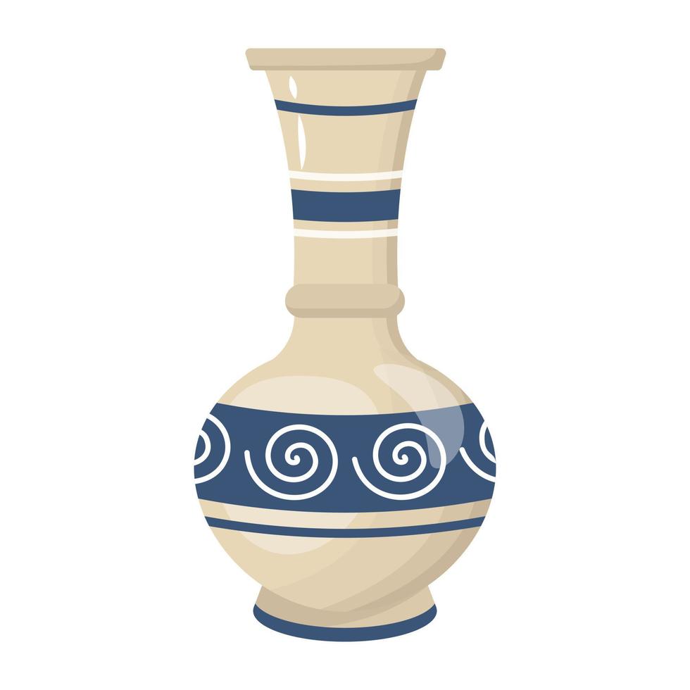um vetor de ilustração plana de pote de cerâmica