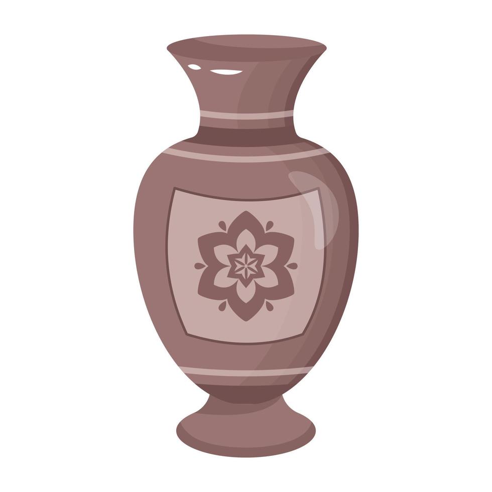 um vetor de ilustração plana de pote de cerâmica