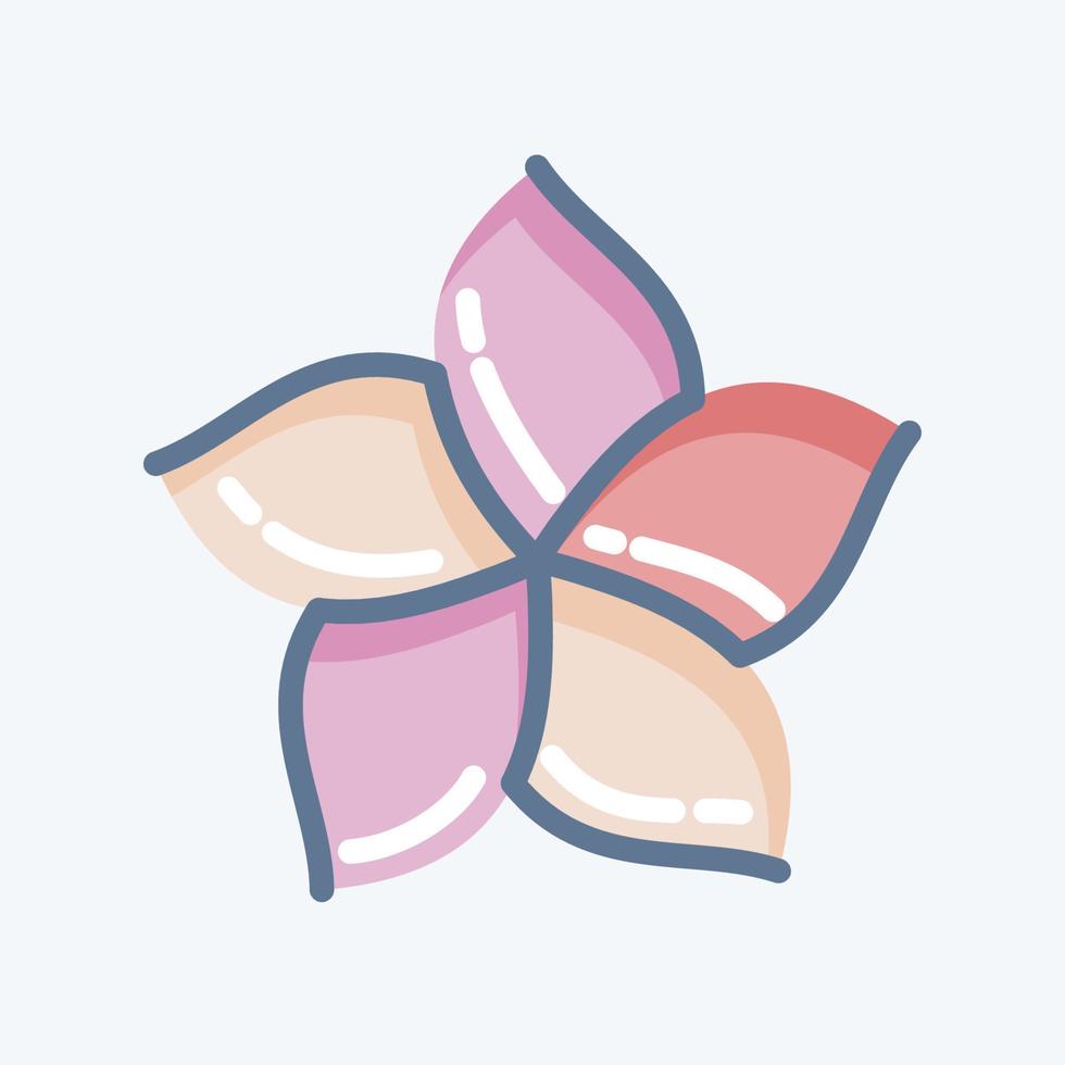 plumeria de ícone. relacionado ao símbolo da Tailândia. estilo doodle. design simples editável. ilustração simples. ícones de vetor simples. turismo de viagens do mundo. tailandês