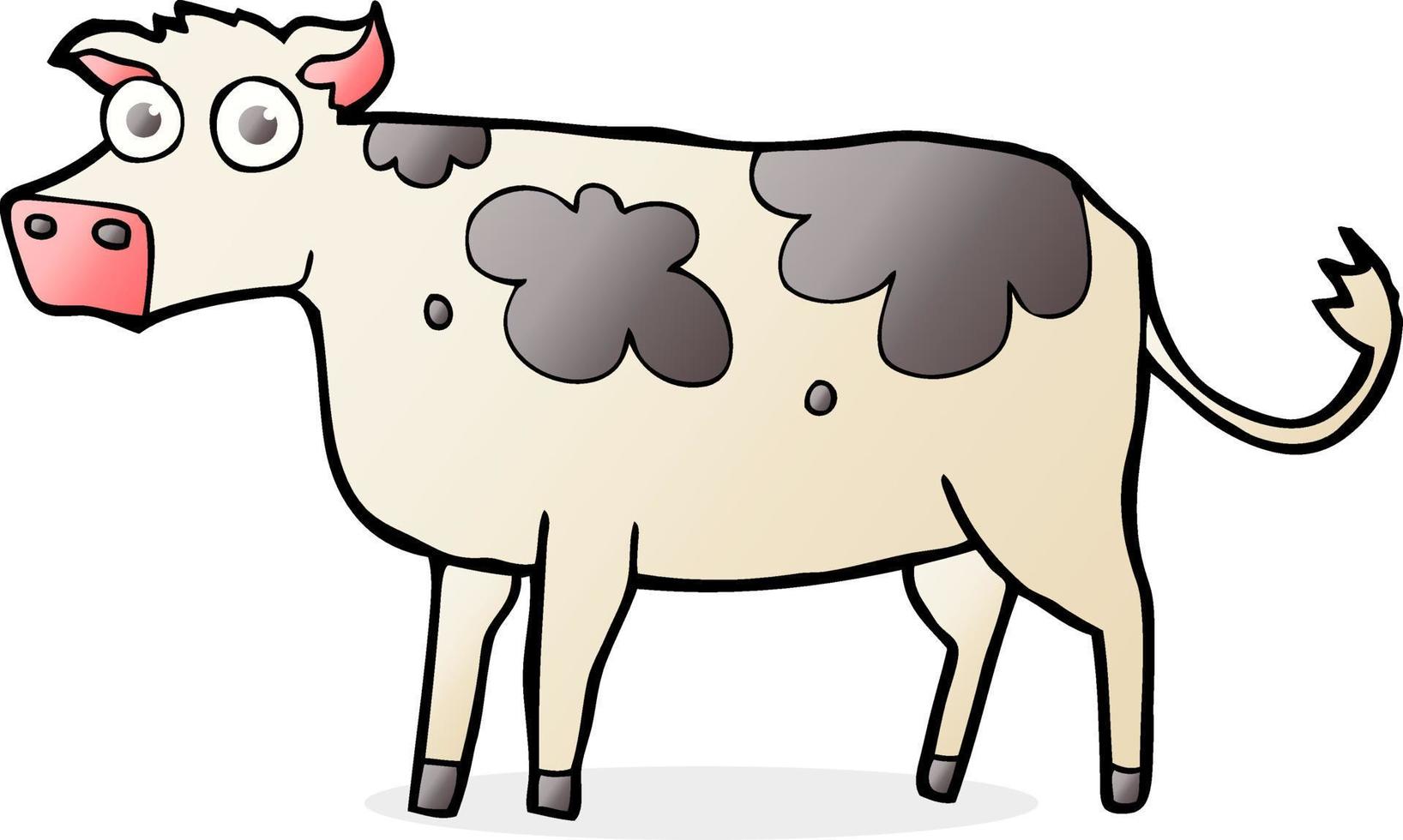 vaca de desenho animado desenhada à mão livre vetor