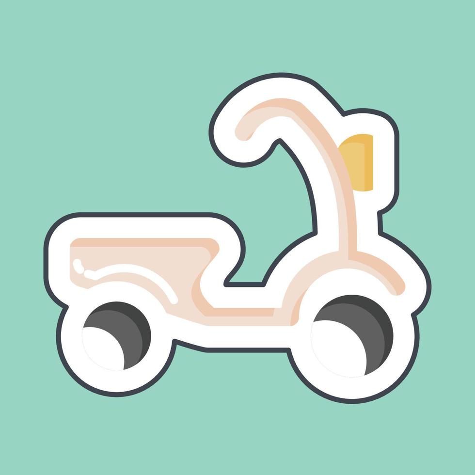 scooter de corte de linha de adesivo. relacionado ao símbolo da Tailândia. design simples editável. ilustração simples. ícones de vetor simples. turismo de viagens do mundo. tailandês