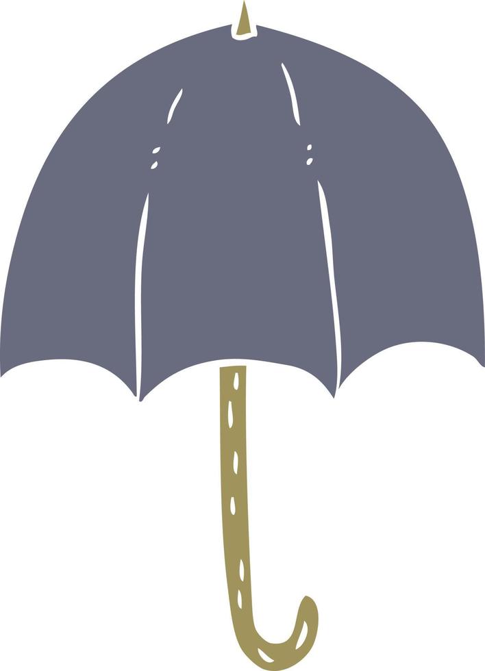 guarda-chuva de desenho animado de estilo de cor plana vetor