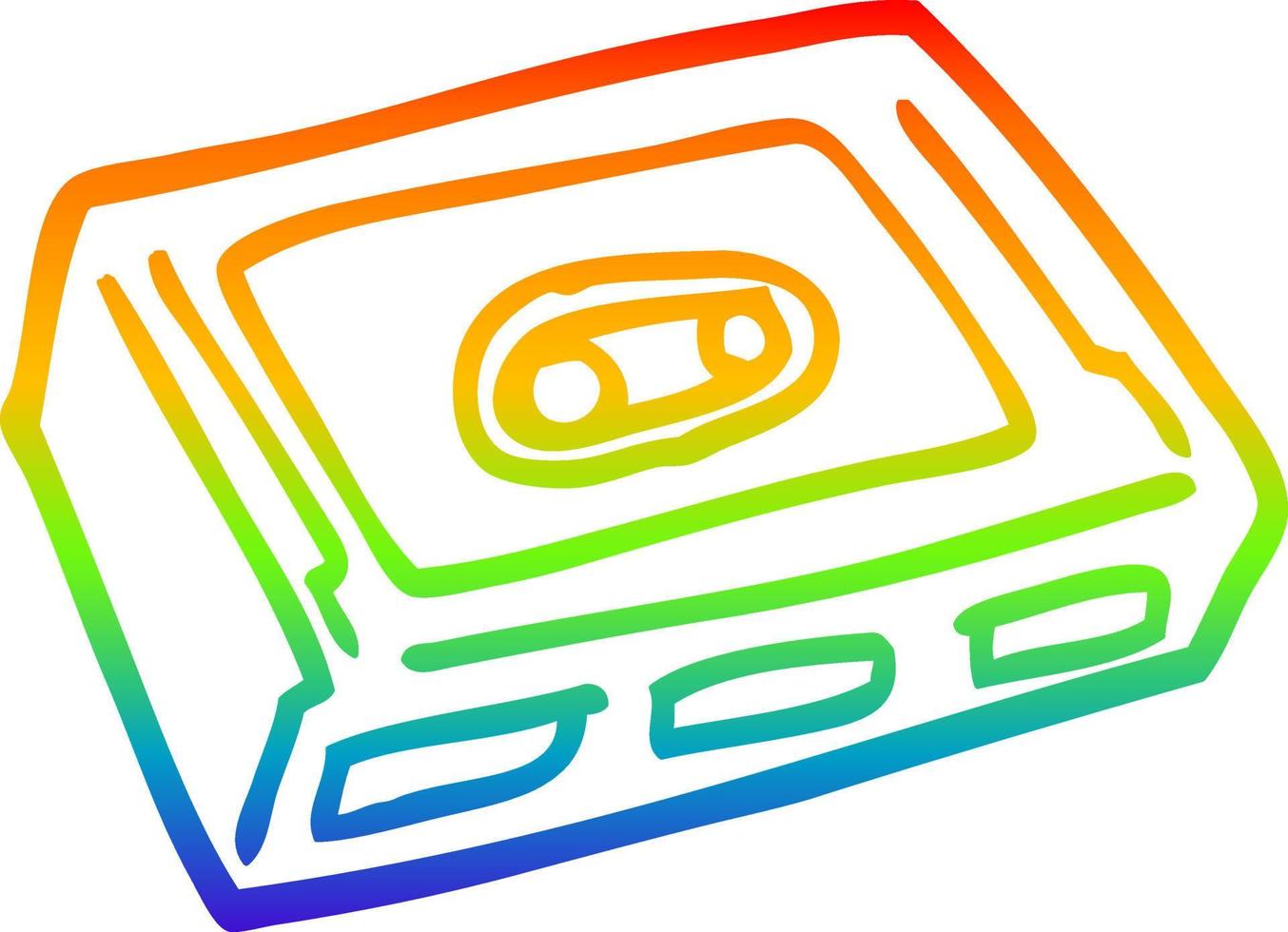 deck de fita cassete de desenho de linha de gradiente de arco-íris vetor