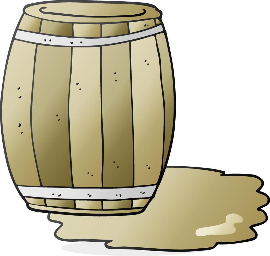 cerveja de barril de desenhos animados desenhados à mão livre vetor