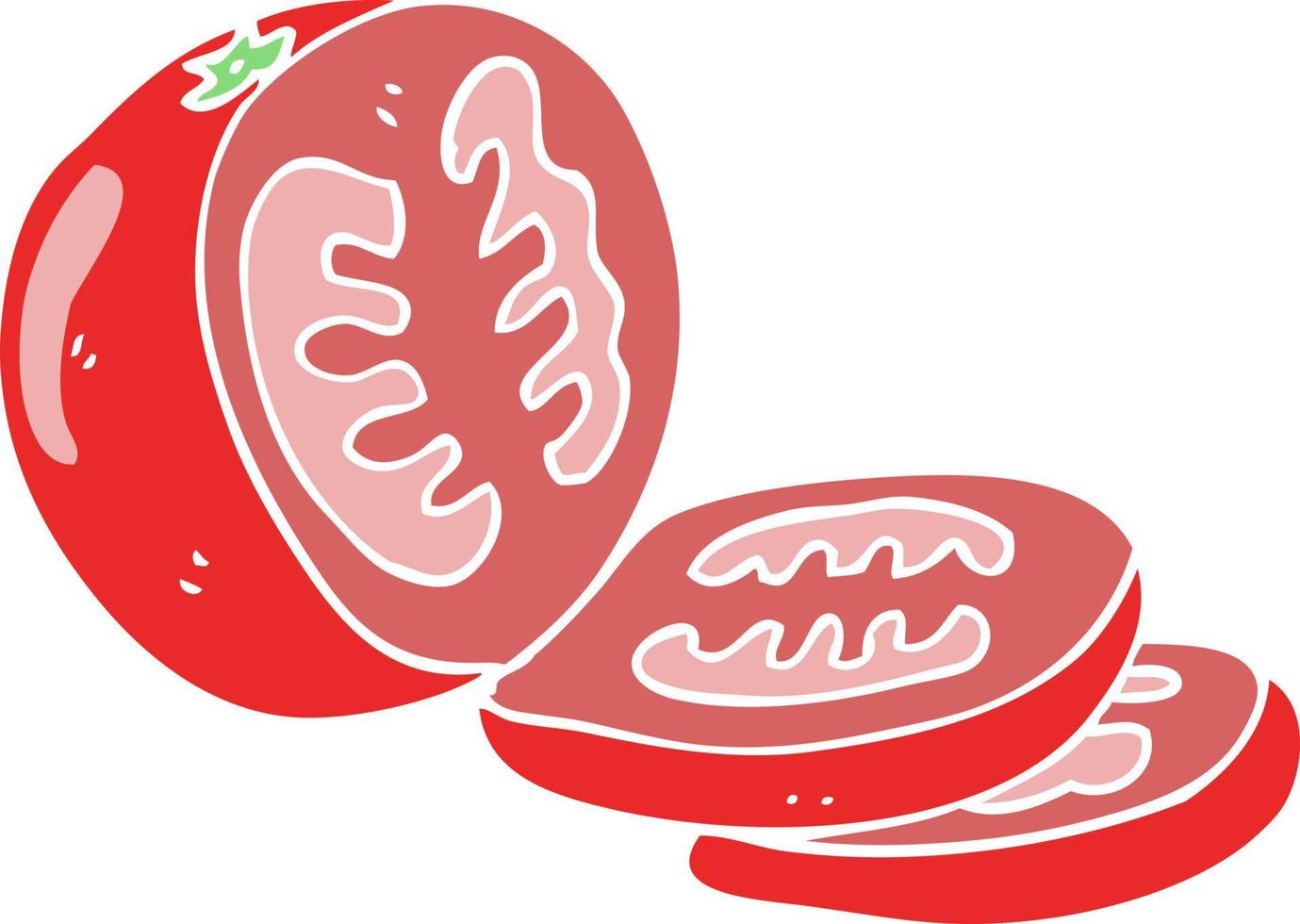 ilustração de cor lisa de tomate fatiado vetor