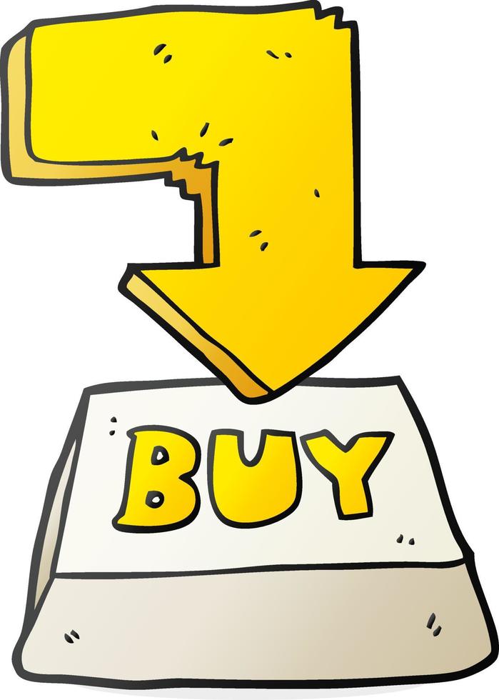 símbolo de compra de chave de computador de desenho animado desenhado à mão livre vetor