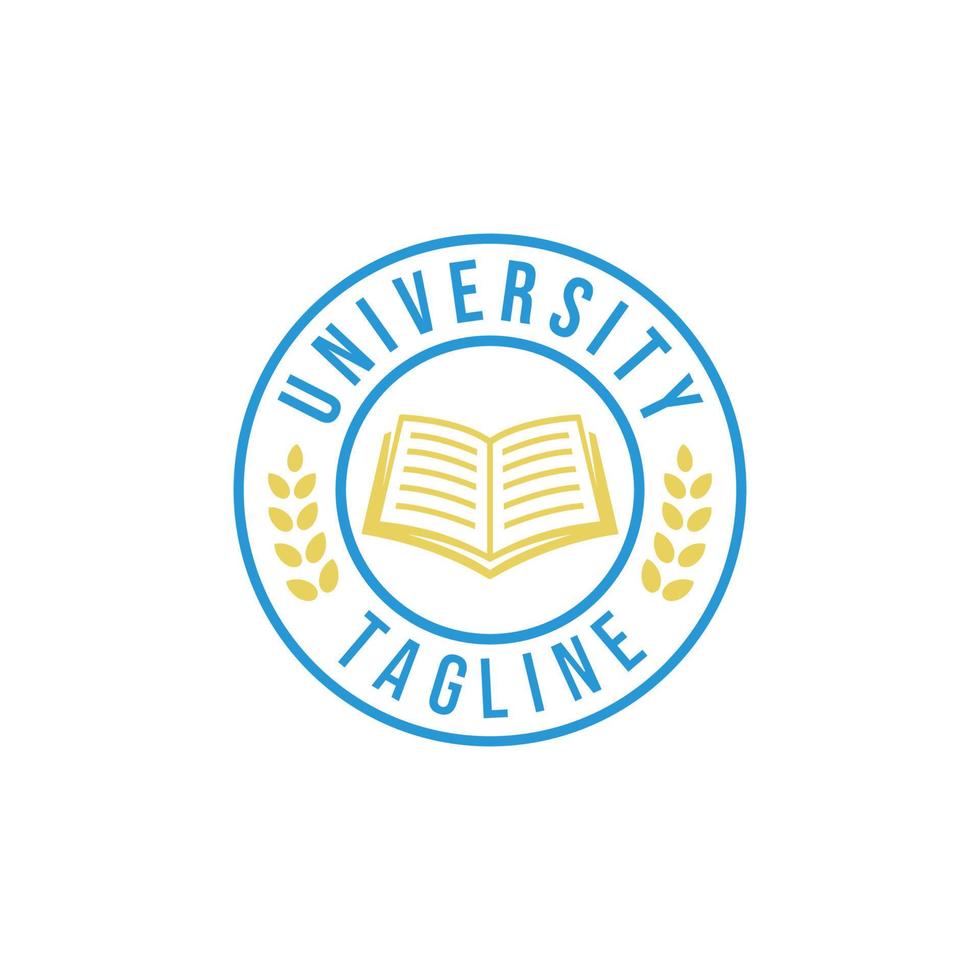 escola emblema logotipo design ilustração vetorial. logotipo da educação. logotipo da universidade vetor
