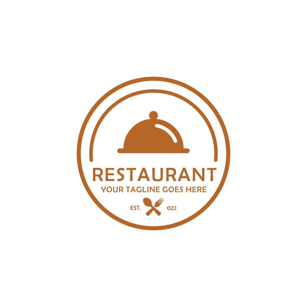 design de logotipo plano simples de restaurante vetor