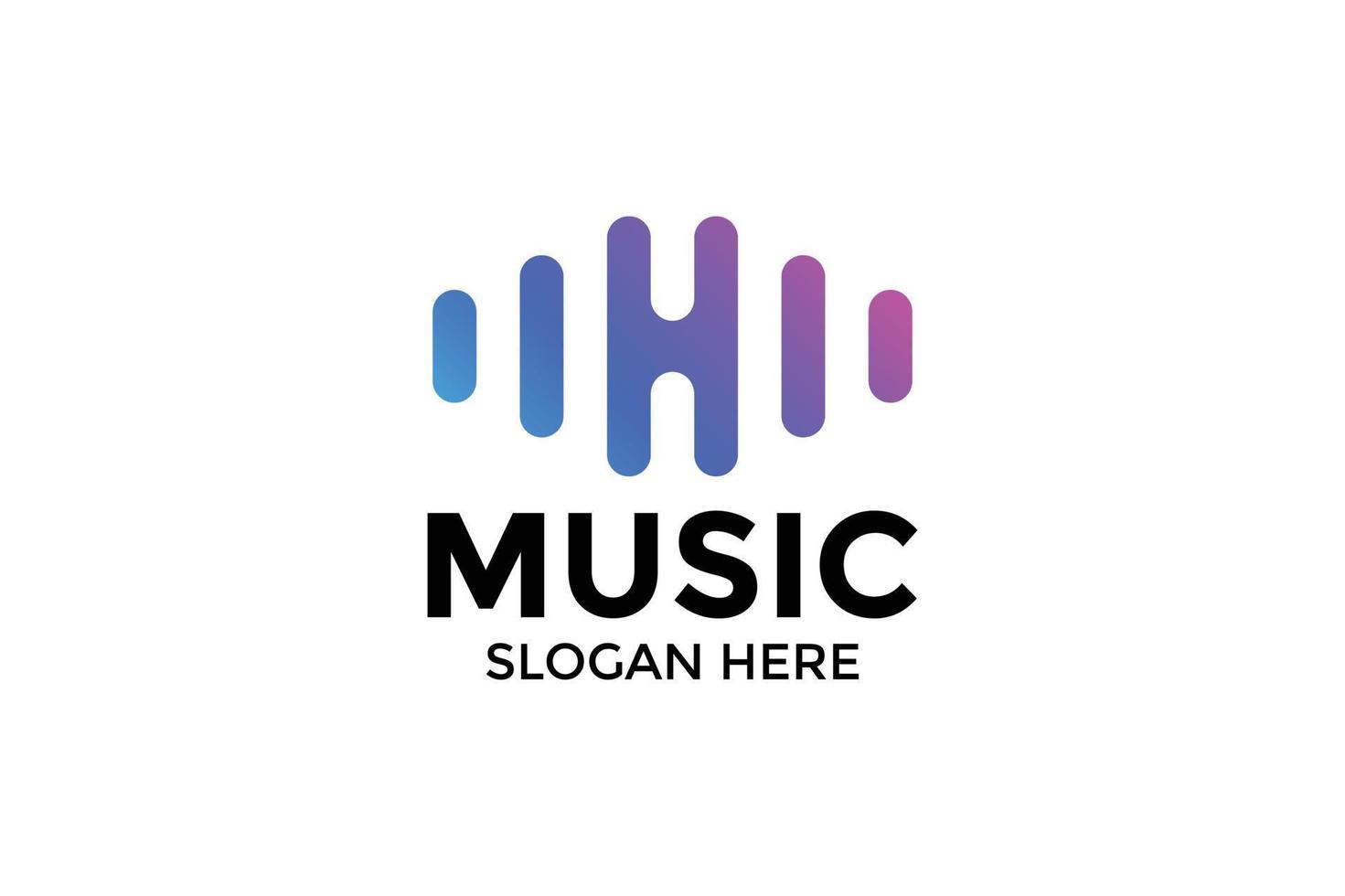 logotipo de design de música de estilo moderno vetor