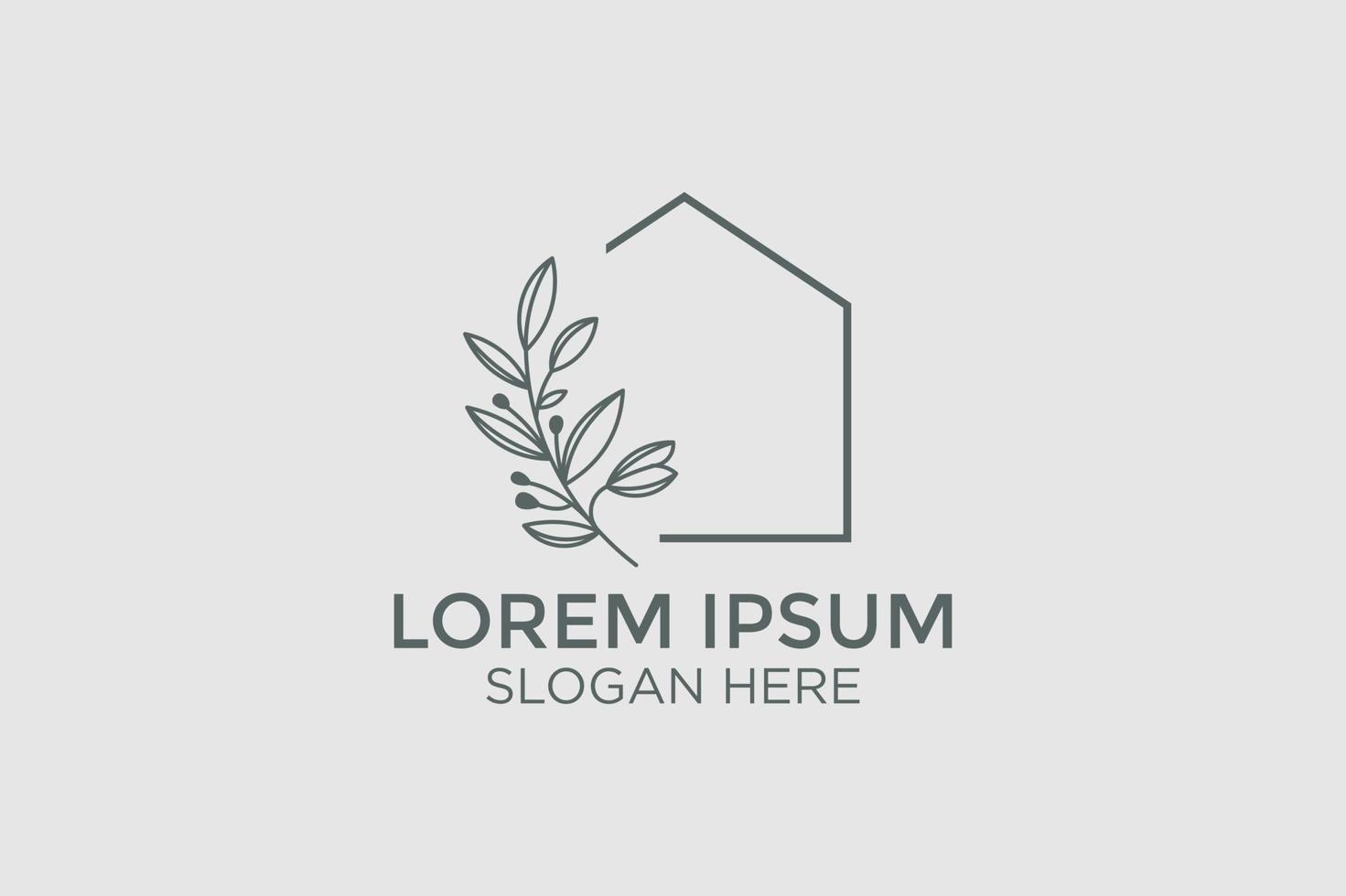 design de logotipo de decoração de casa de estilo minimalista vetor