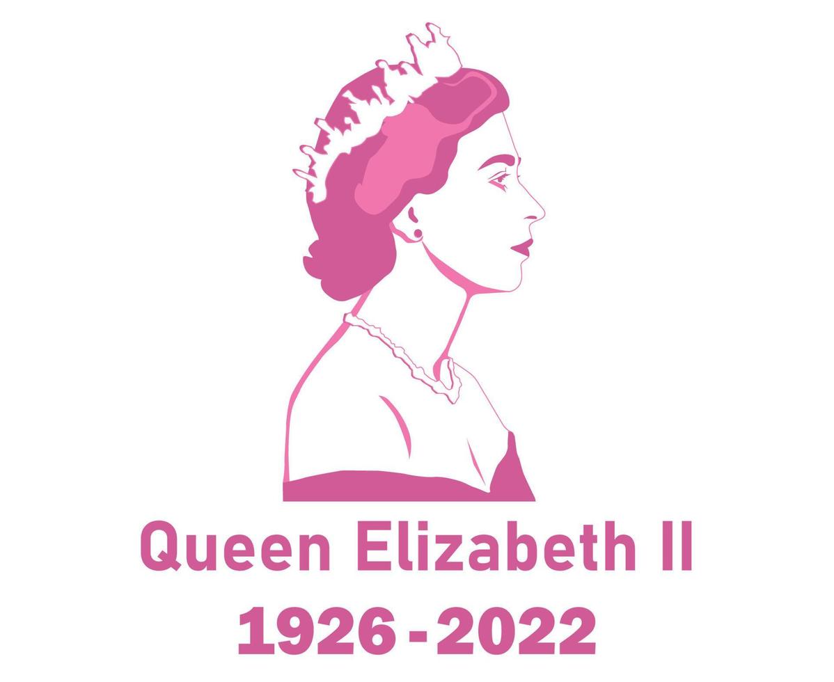 rainha elizabeth rosto jovem retrato rosa 1926 2022 britânico reino unido nacional europa país ilustração vetorial design abstrato vetor