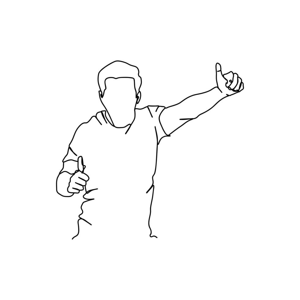 menino feliz desenhando linha contínua design minimalista desenho de uma linha menino feliz vetor