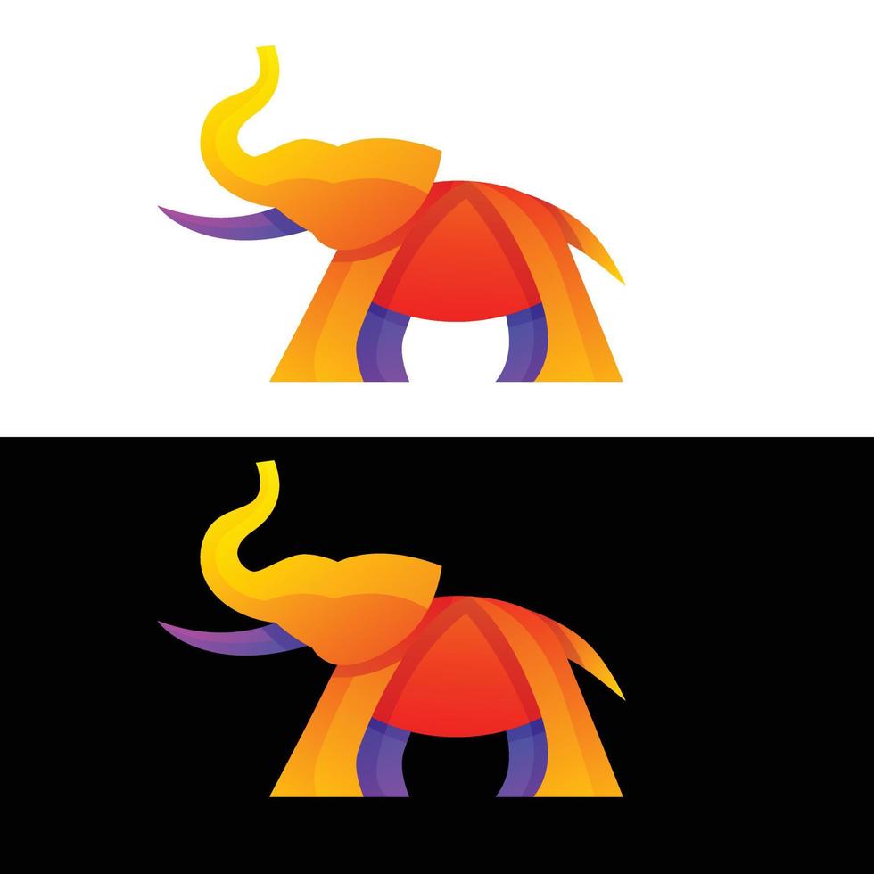 ilustração de logotipo vetorial elefante gradiente colorido estilo vetor