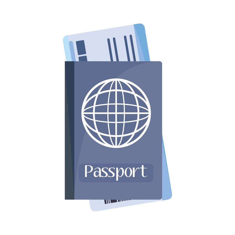 passaporte e bilhete de viagem vetor