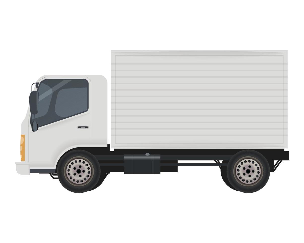 maquete de veículo branco de caminhão vetor