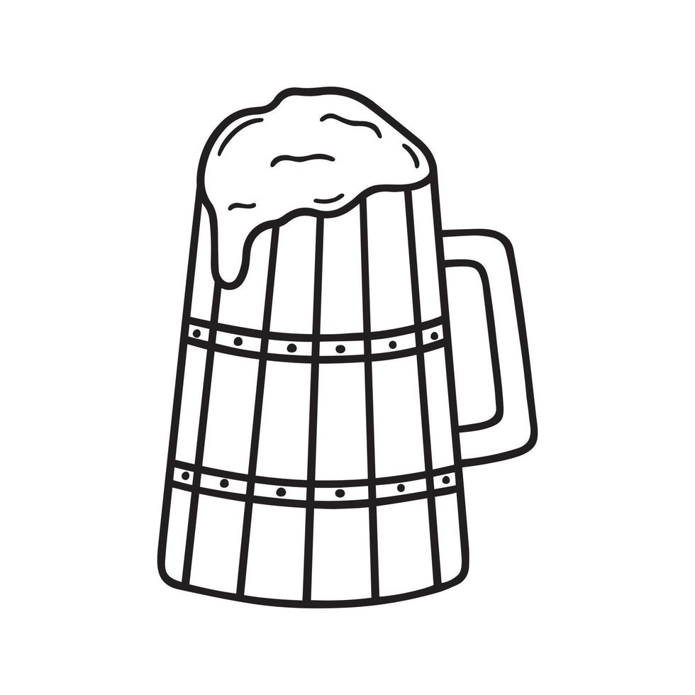 doodle de cerveja desenhada de mão. cervejaria em estilo de desenho. ilustração vetorial isolada no fundo branco vetor