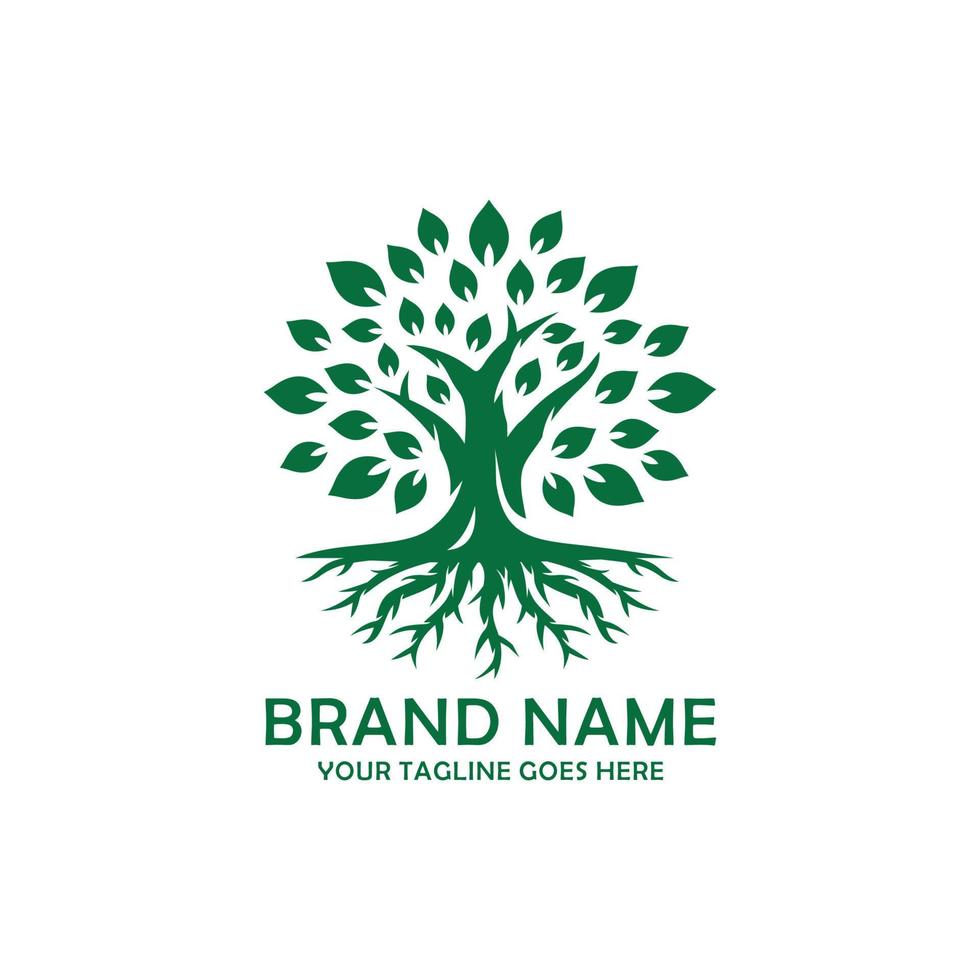 vetor de design de logotipo de árvore de carvalho