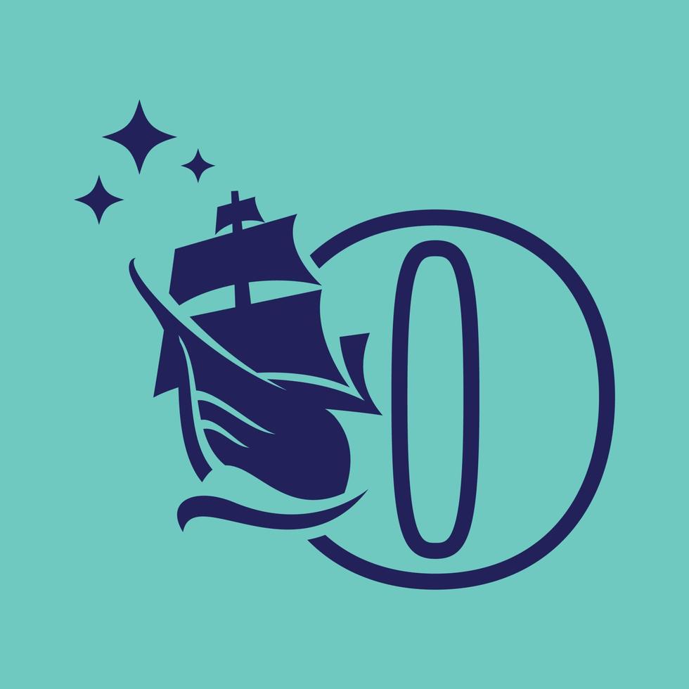 alfabeto velho veleiro o logotipo vetor