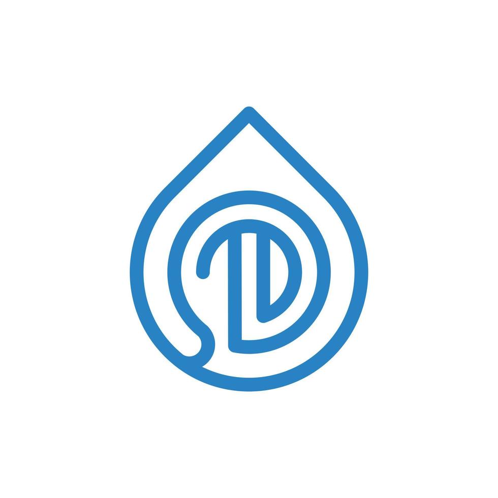 letra d gota água logotipo de negócios simples vetor