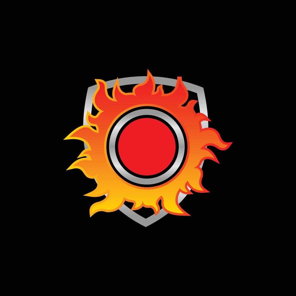 logotipo criativo moderno do escudo solar do sol vetor