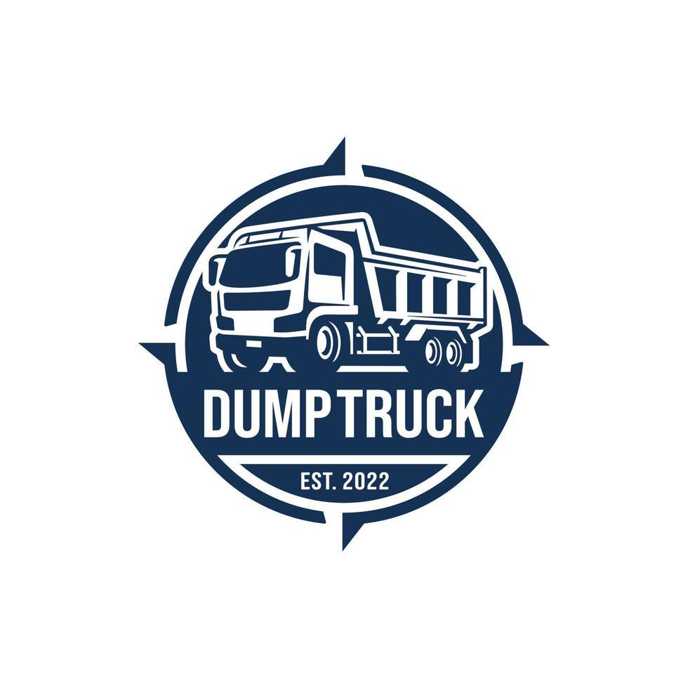 vetor de design de logotipo de caminhão basculante