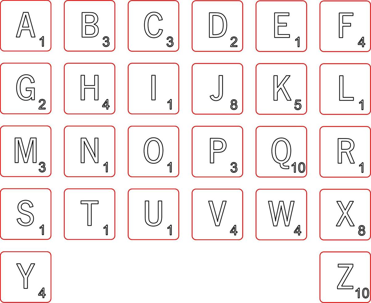 letras do alfabeto scrabble para corte a laser vetor