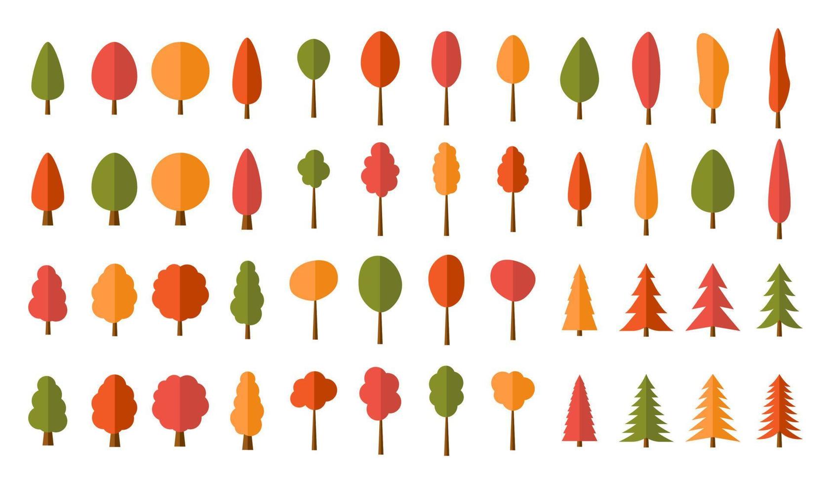 padrão perfeito de árvores coloridas vetor