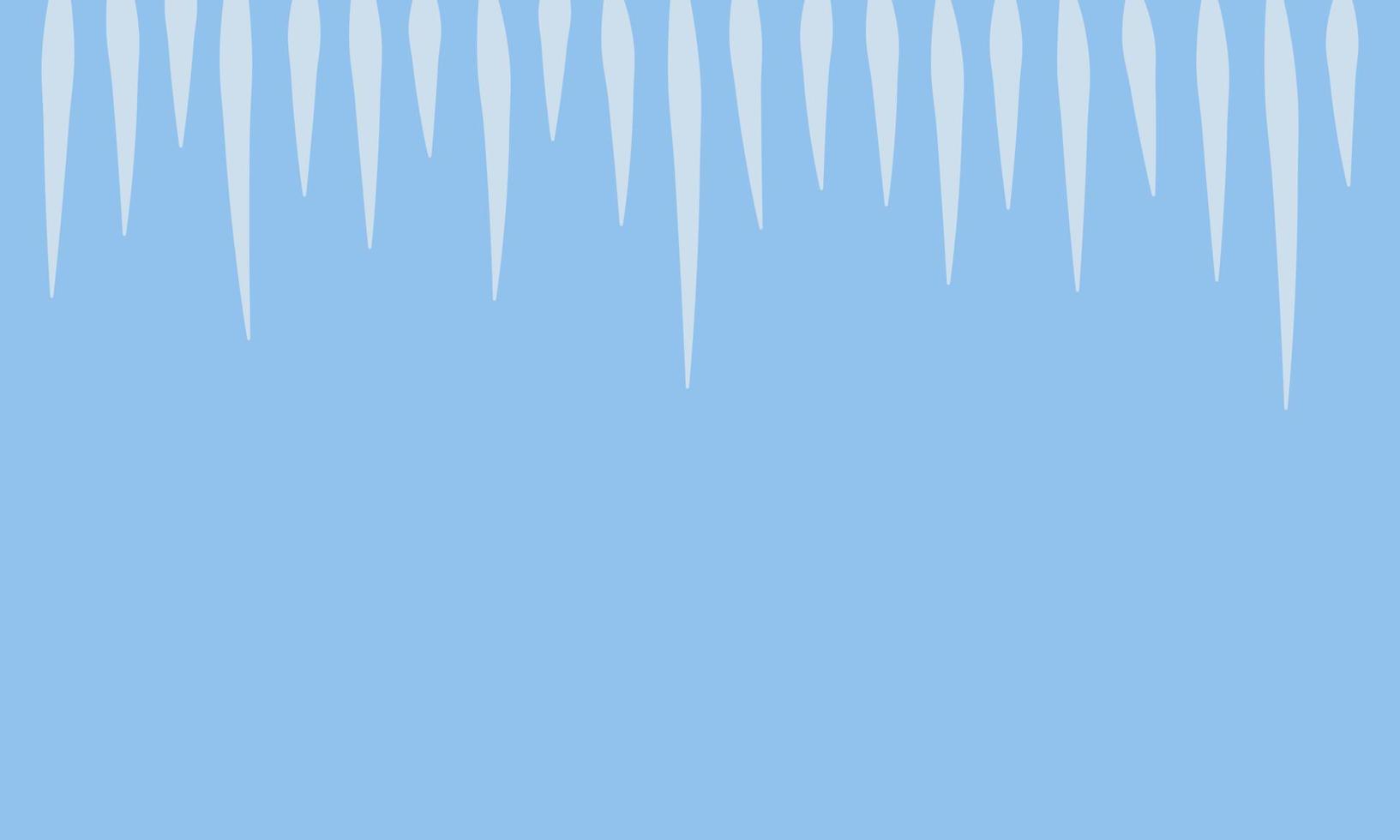 fundo azul de inverno com pingentes na borda superior. ilustração vetorial vetor