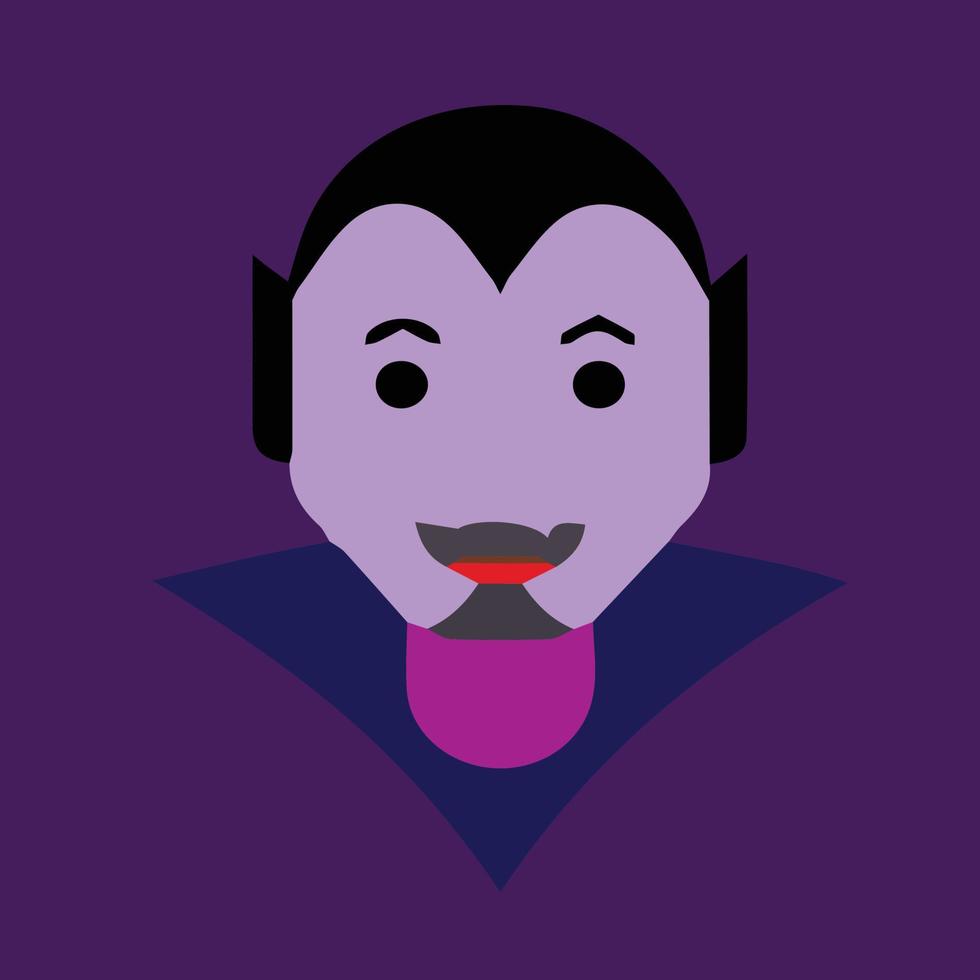 um design simples de um personagem clássico do Halloween da Romênia-Drácula vetor