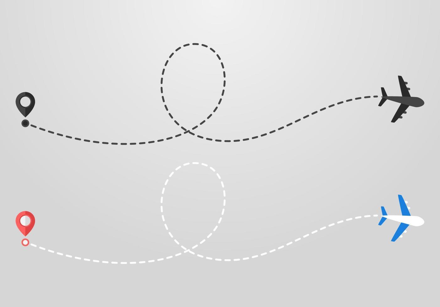 ícone de avião e pista em um fundo branco vetor