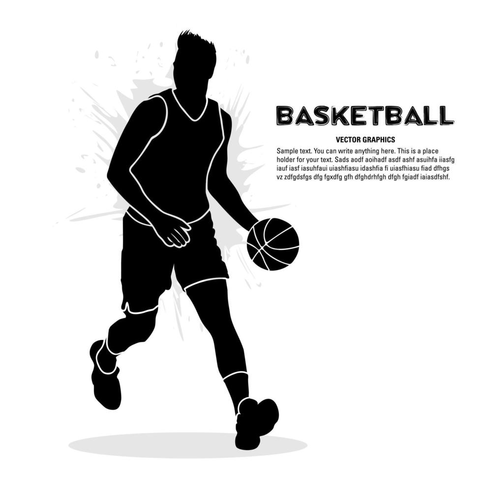 silhueta de jogador de basquete. ilustração vetorial vetor