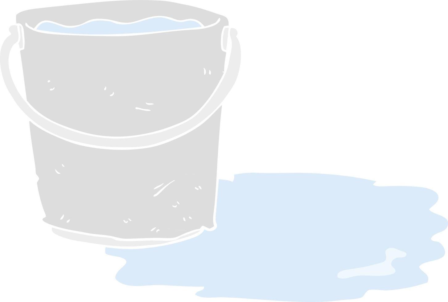 ilustração de cor lisa de balde de água vetor