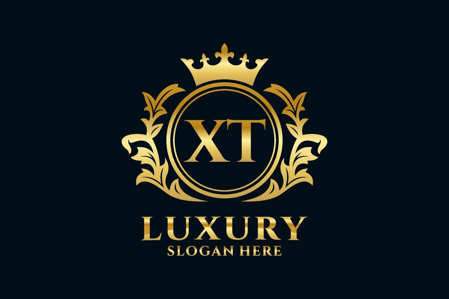 modelo de logotipo de luxo real de letra xt inicial em arte vetorial para projetos de marca de luxo e outras ilustrações vetoriais. vetor