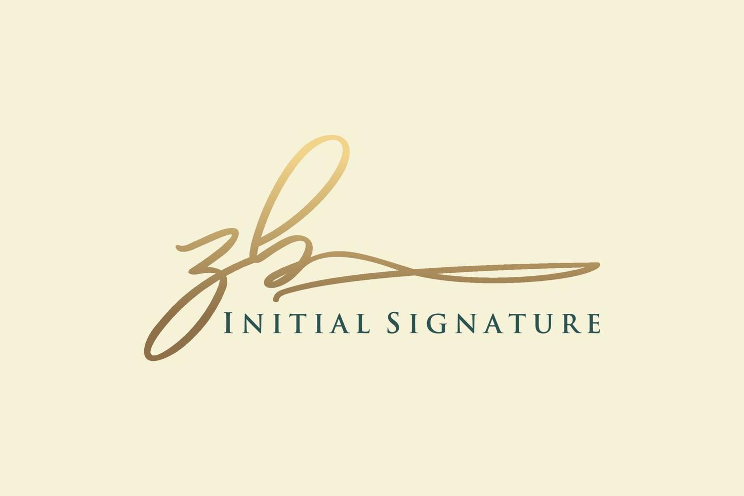 modelo de logotipo de assinatura de letra inicial zb logotipo de design elegante. mão desenhada caligrafia letras ilustração vetorial. vetor