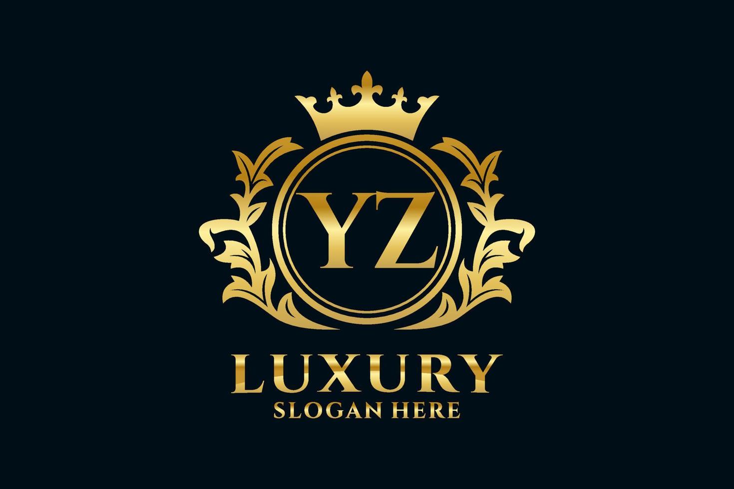 modelo de logotipo de luxo real inicial da carta yz em arte vetorial para projetos de marca luxuosos e outras ilustrações vetoriais. vetor