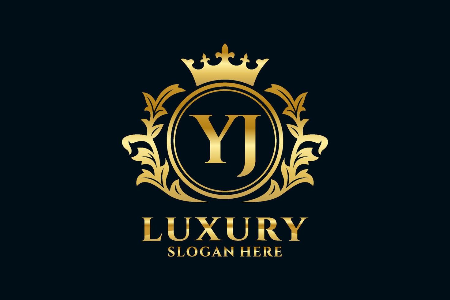 modelo de logotipo de luxo real inicial da carta yj em arte vetorial para projetos de marca luxuosos e outras ilustrações vetoriais. vetor