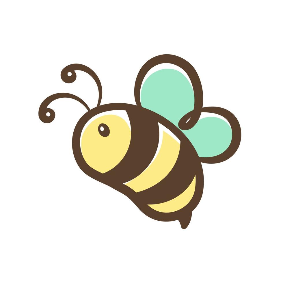 ilustração em vetor clipart de desenho animado de abelha de mel fofo