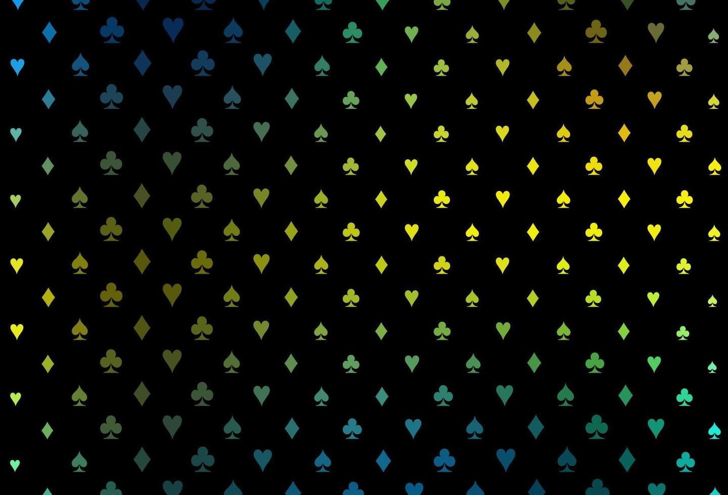 padrão de vetor azul escuro, amarelo com símbolo de cartas.