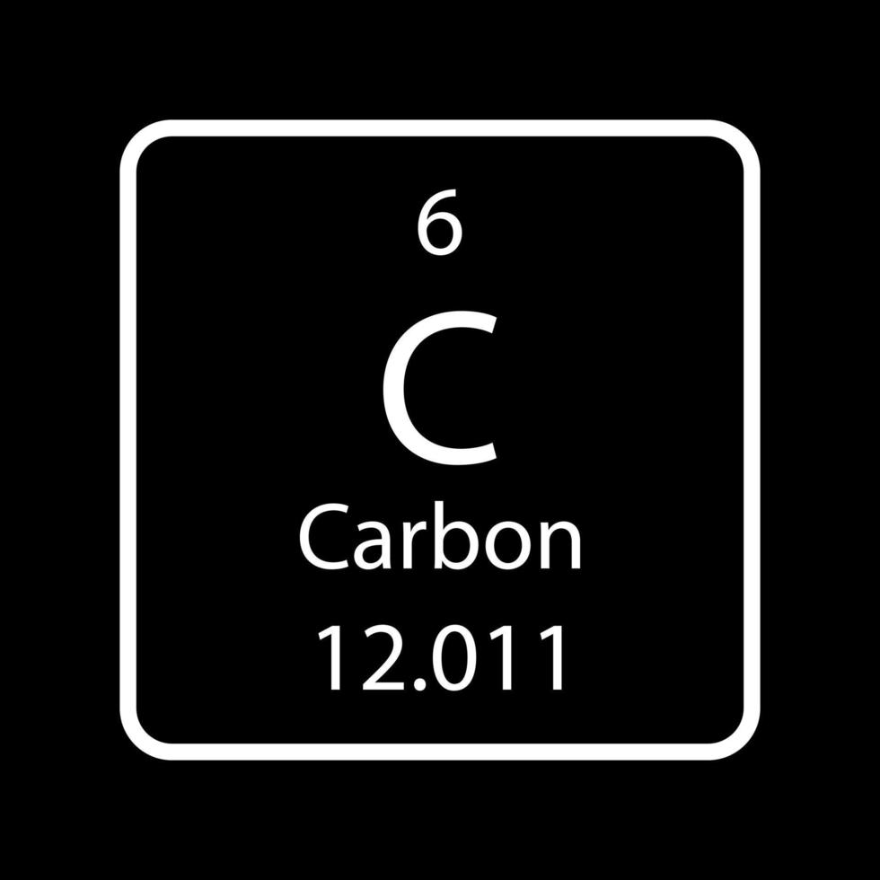 símbolo de carbono. elemento químico da tabela periódica. ilustração vetorial. vetor
