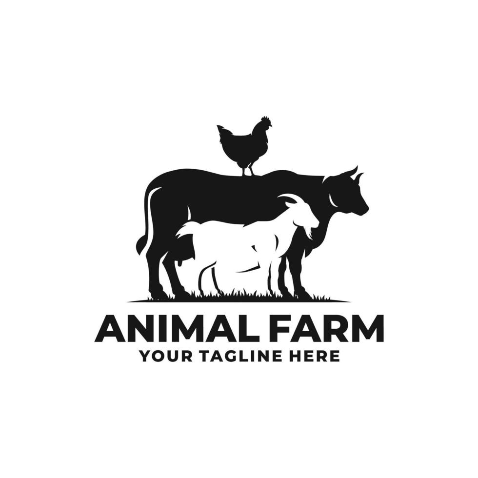 vetor de logotipo de animais de fazenda