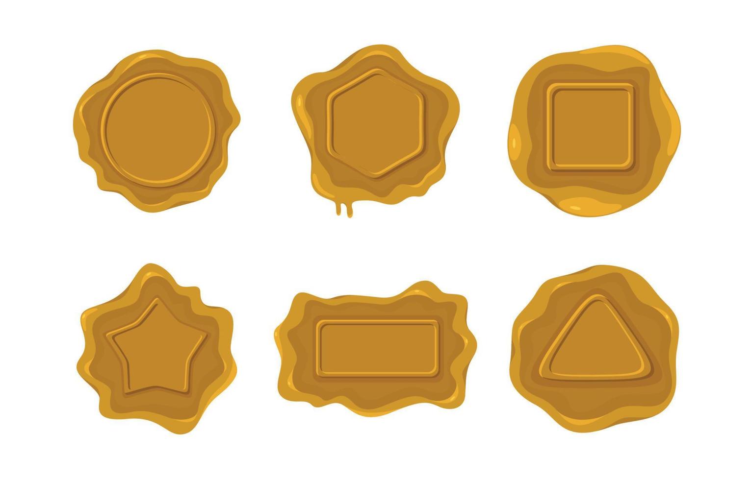 ícone de selo de cera com cor dourada vetor